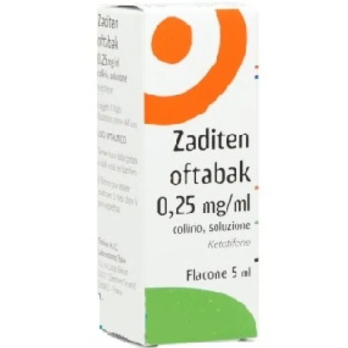 Zaditen Oftabak 0,25 mg / ml Ketotifene Collirio Flacone 5 ml