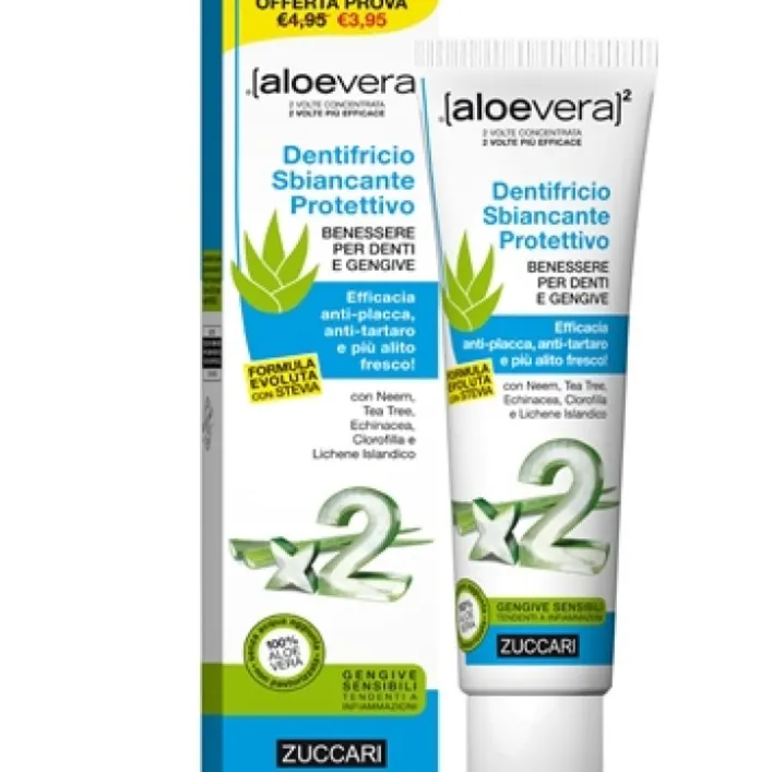 Zuccari AloeVera2 Dentifricio Stevia Sbiancante Protettivo 100 ml